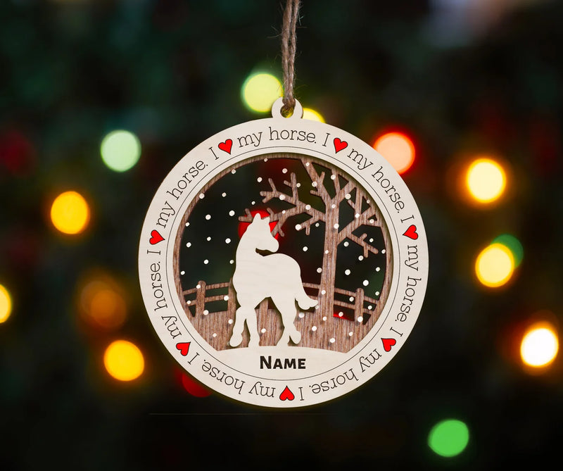 I Love My Horse Premium Christmas Ornament