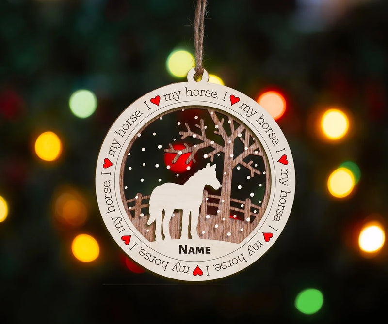 I Love My Horse Premium Christmas Ornament