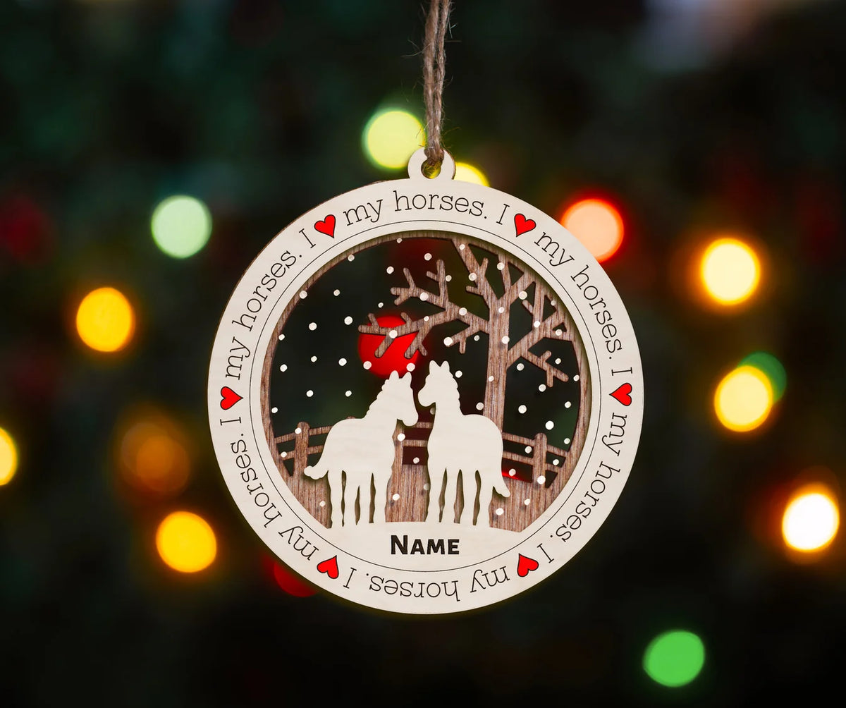 I Love My Horse Premium Christmas Ornament