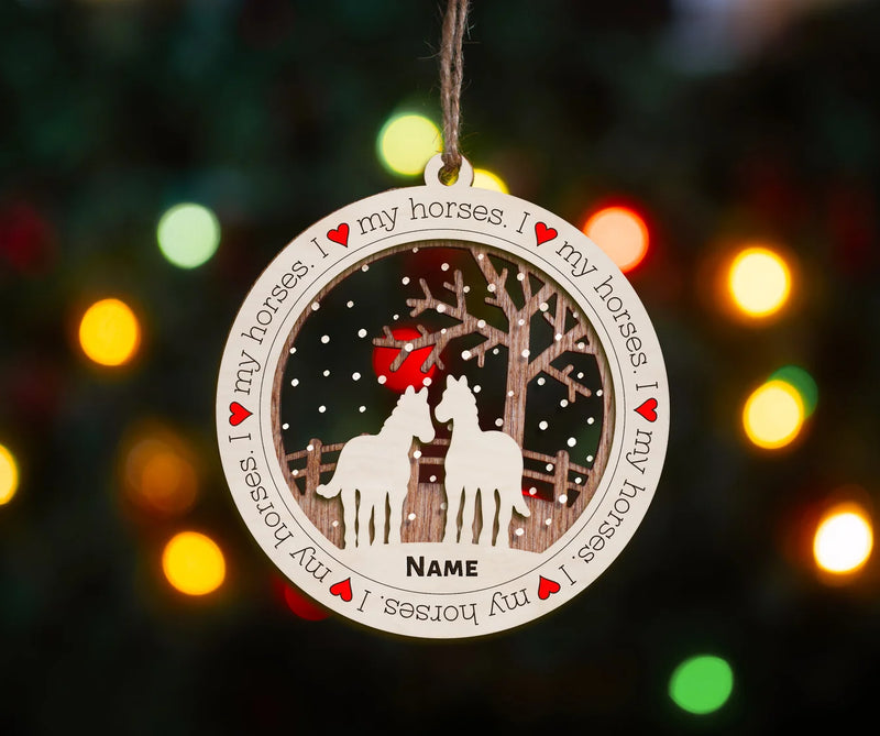I Love My Horse Premium Christmas Ornament