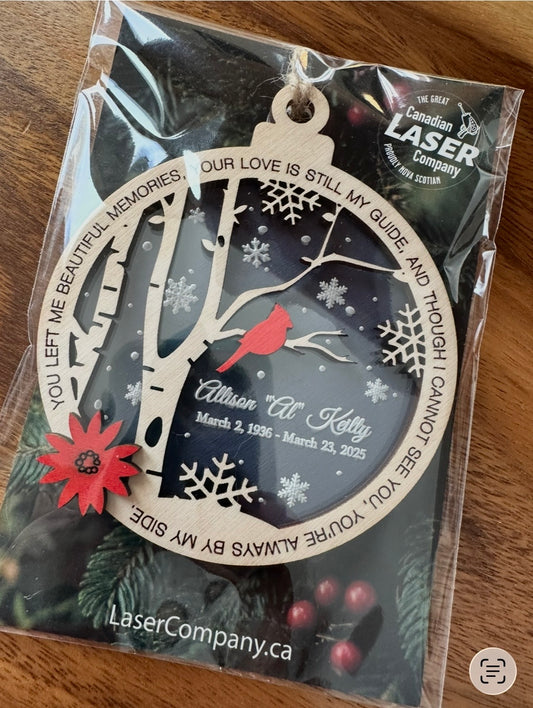 Personalized Cardinal Memorial Ornament
