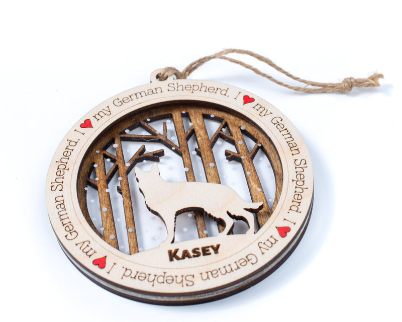 I Love My Dog Premium Christmas Ornament