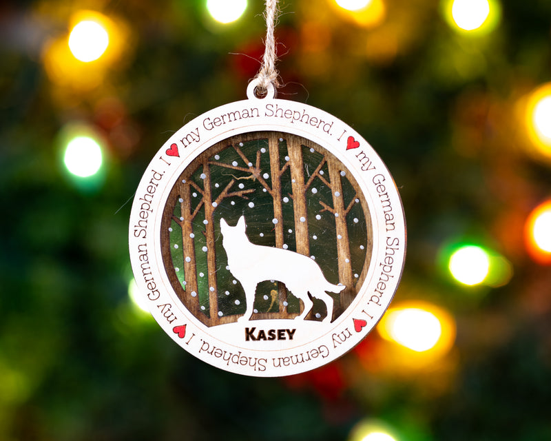 I Love My Dog Premium Christmas Ornament