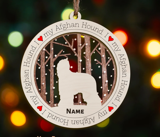 I Love My Dog Premium Christmas Ornament
