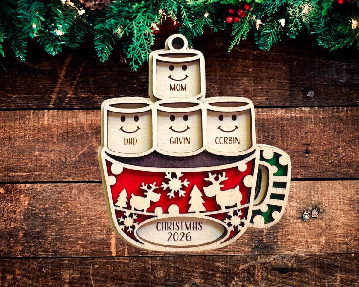 Hot Cocoa Mug Family Ornament