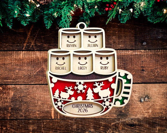 Hot Cocoa Mug Family Ornament