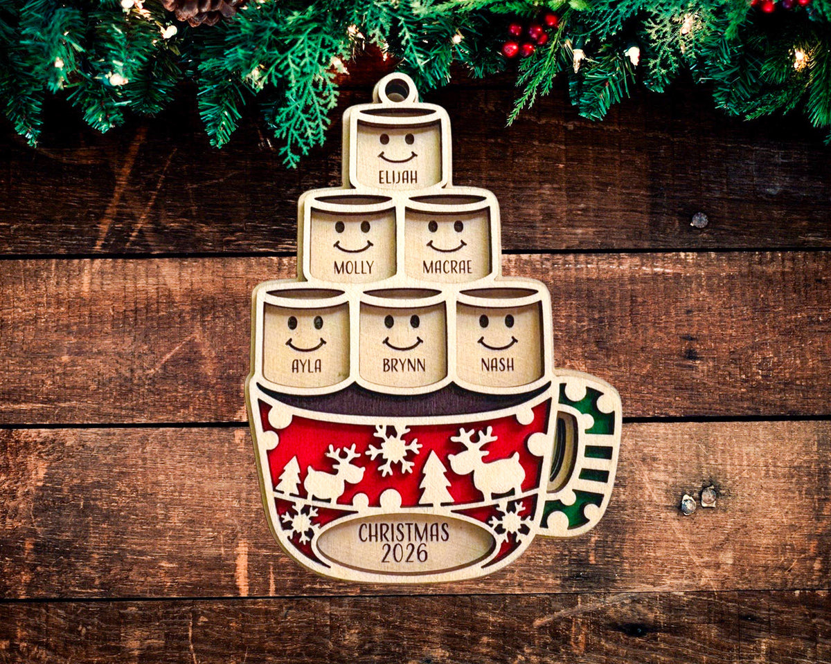 Hot Cocoa Mug Family Ornament