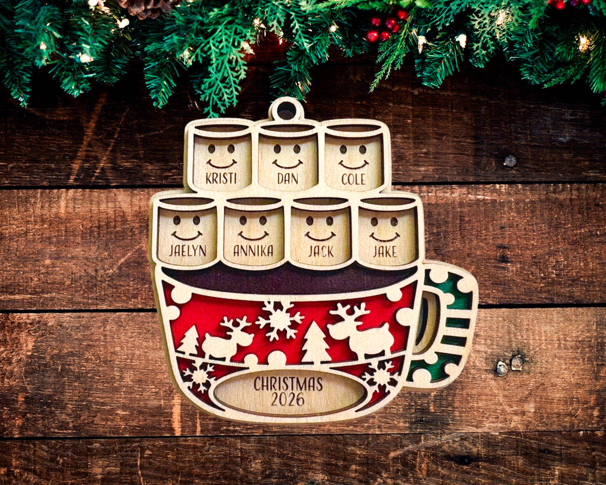 Hot Cocoa Mug Family Ornament