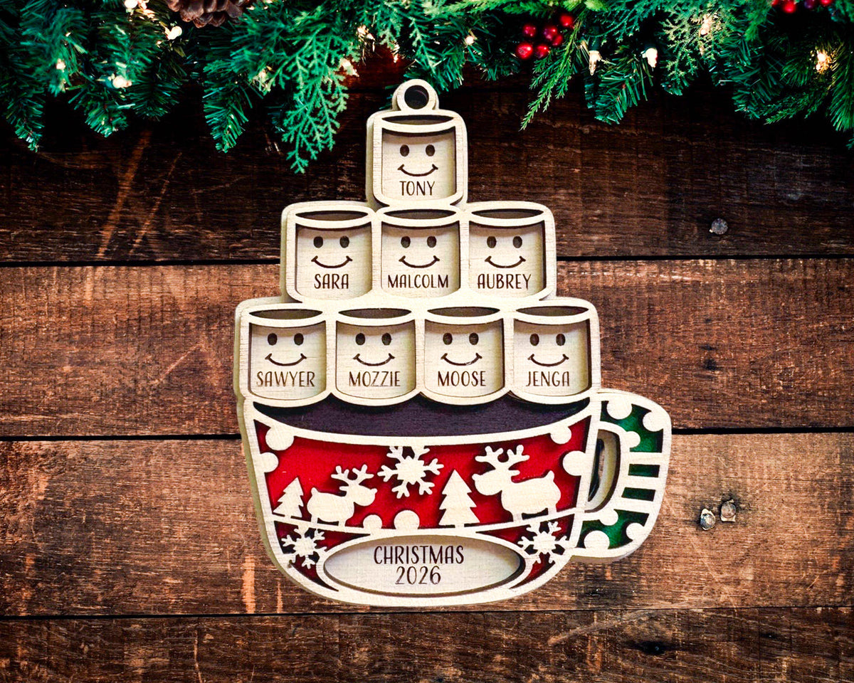 Hot Cocoa Mug Family Ornament