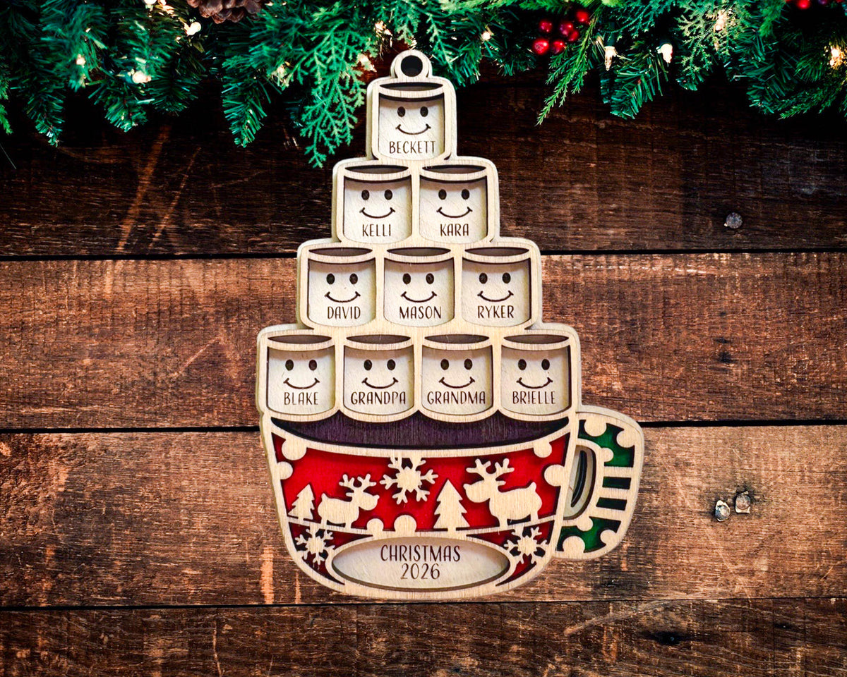 Hot Cocoa Mug Family Ornament