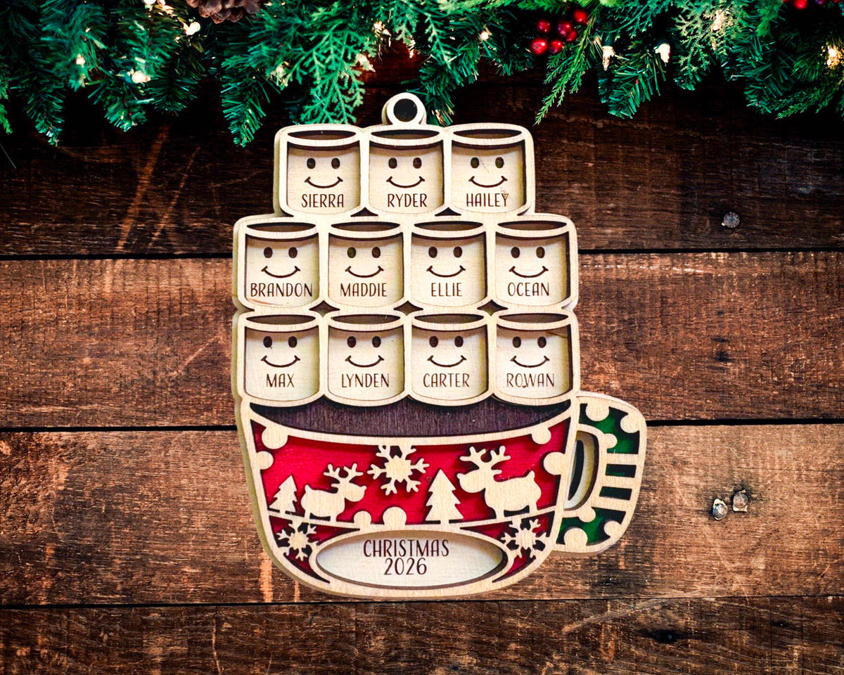Hot Cocoa Mug Family Ornament