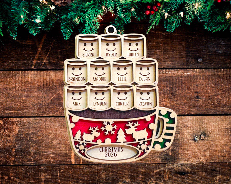 Hot Cocoa Mug Family Ornament